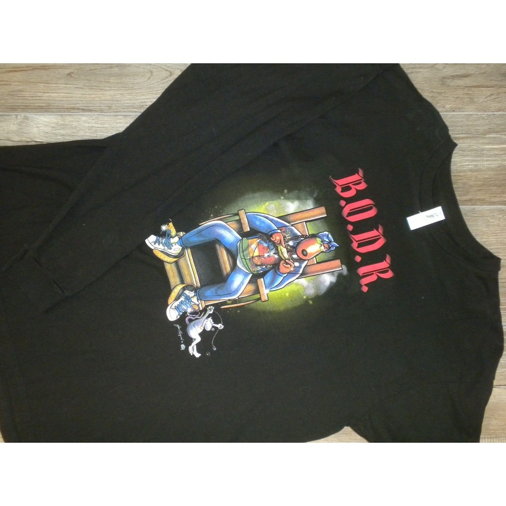 Tultex T-shirt Mens L Black Snoop Dogg B.O.D.R. Bacc On Death Row Rap Concert